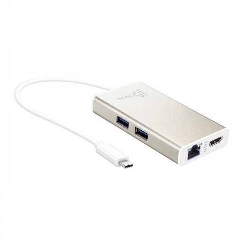 USB-хаб J5create JCA374 USB Type-C 5 in 1 (JCA374-N) Champagne Metallic купити в Україні | Telemart фото