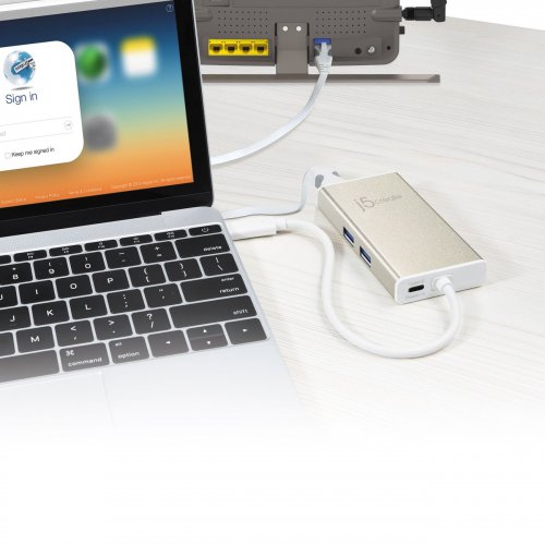 USB-хаб J5create JCA374 USB Type-C 5 in 1 (JCA374-N) Champagne Metallic купити в Україні | Telemart фото