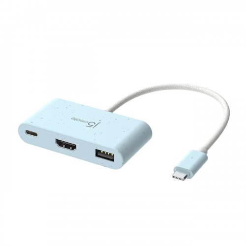 USB-хаб J5create JCA379E USB Type-C 3 in 1 (JCA379EC-N) Cyan купити в Україні | Telemart фото
