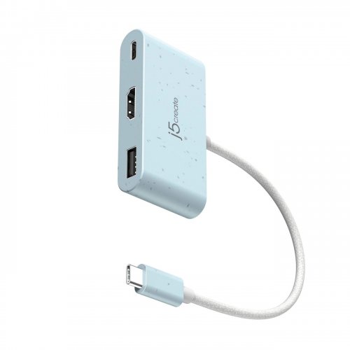 USB-хаб J5create JCA379E USB Type-C 3 in 1 (JCA379EC-N) Cyan купити в Україні | Telemart фото