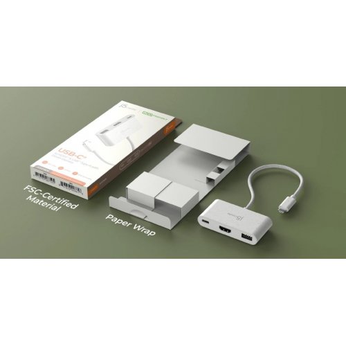 USB-хаб J5create JCA379E USB Type-C 3 in 1 (JCA379EC-N) Cyan купити в Україні | Telemart фото