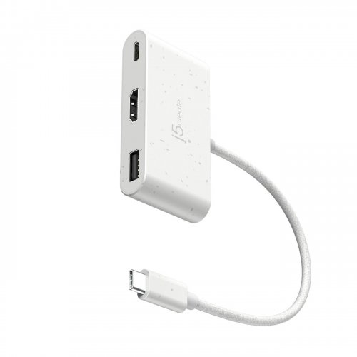 USB-хаб J5create JCA379E USB Type-C 3 in 1 (JCA379EW-N) White купити в Україні | Telemart фото
