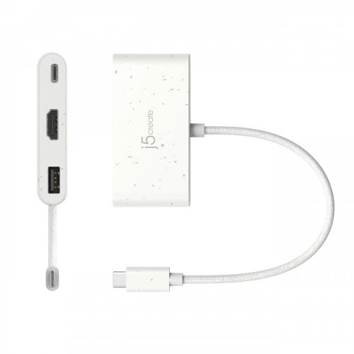 USB-хаб J5create JCA379E USB Type-C 3 in 1 (JCA379EW-N) White купити в Україні | Telemart фото