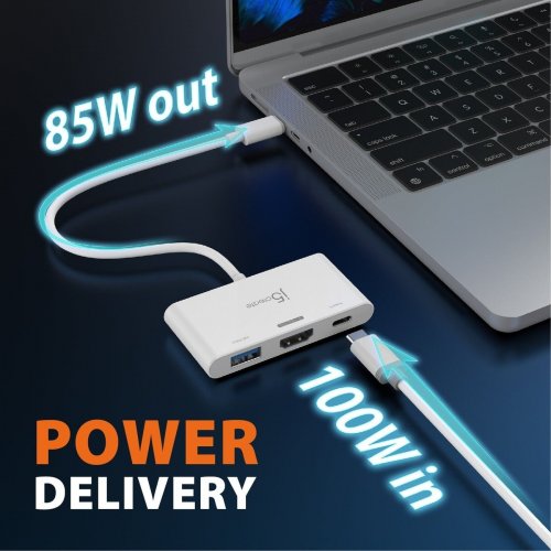 USB-хаб J5create JCA399 USB Type-C 3 in 1 (JCA399-N) White купить в Украине | Telemart фото
