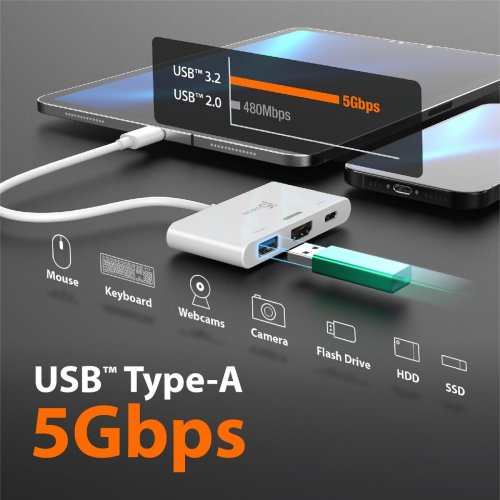 USB-хаб J5create JCA399 USB Type-C 3 in 1 (JCA399-N) White купить в Украине | Telemart фото