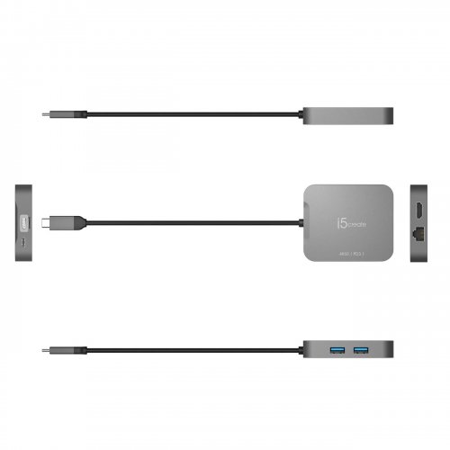USB-хаб J5create JCD3191 USB Type-C 5 in 1 (JCD3191-N) Grey купити в Україні | Telemart фото