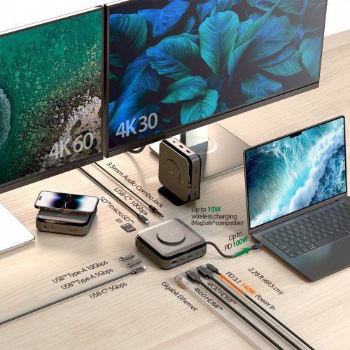 Док-станція J5create JCD3199 Docking Station USB Type-C 10 in 1 (JCD3199-N) Space Gray купити в Україні | Telemart фото