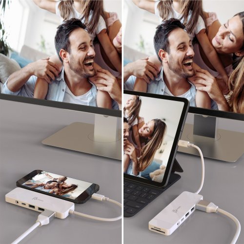USB-хаб J5create JCD373 USB Type-C 6 in 1 (JCD373-N) White купити в Україні | Telemart фото