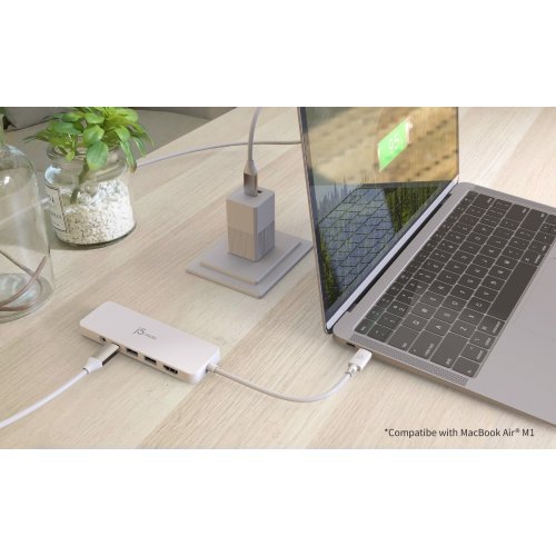 USB-хаб J5create JCD373 USB Type-C 6 in 1 (JCD373-N) White купити в Україні | Telemart фото