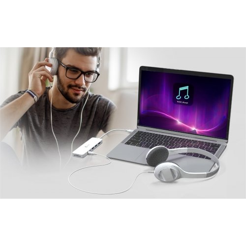USB-хаб J5create JCD373 USB Type-C 6 in 1 (JCD373-N) White купити в Україні | Telemart фото