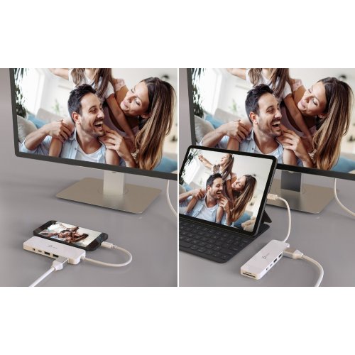 USB-хаб J5create JCD373 USB Type-C 6 in 1 (JCD373-N) White купити в Україні | Telemart фото