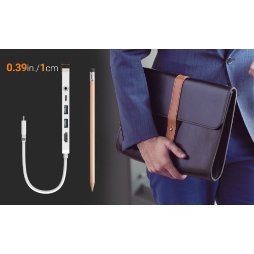 USB-хаб J5create JCD373 USB Type-C 6 in 1 (JCD373-N) White купити в Україні | Telemart фото