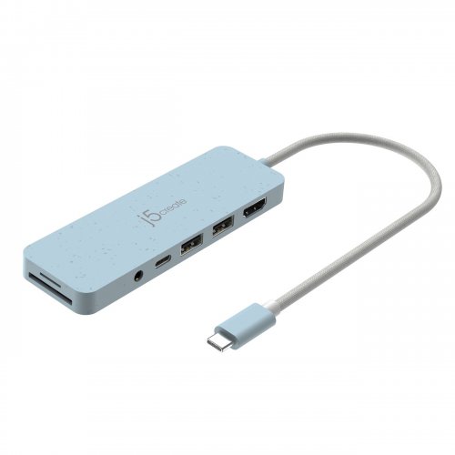 USB-хаб J5create JCD373E USB Type-C 6 in 1 (JCD373EC-N) Turquoise купити в Україні | Telemart фото