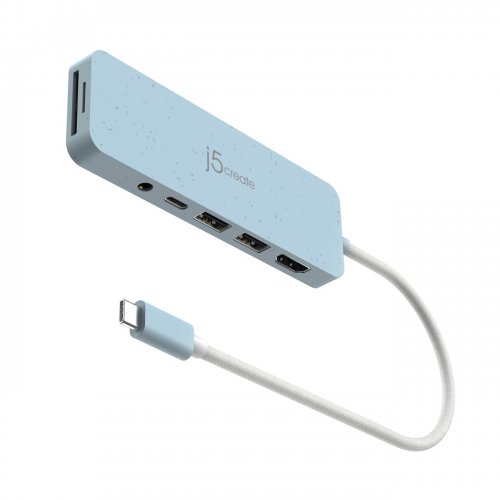 USB-хаб J5create JCD373E USB Type-C 6 in 1 (JCD373EC-N) Turquoise купити в Україні | Telemart фото