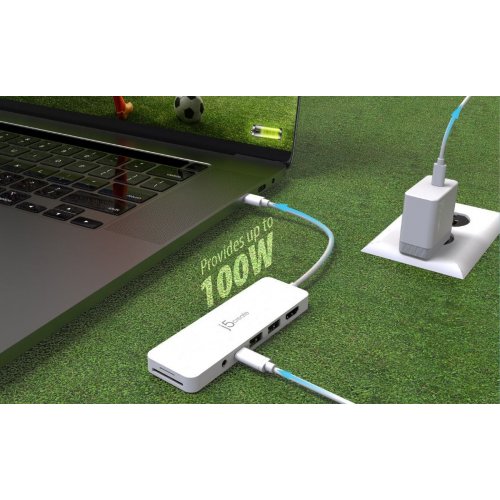 USB-хаб J5create JCD373E USB Type-C 6 in 1 (JCD373EC-N) Turquoise купити в Україні | Telemart фото