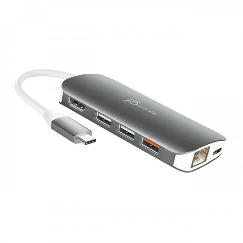 USB-хаб J5create JCD383 USB Type-C 9 in 1 (JCD383-N) Silver купити в Україні | Telemart фото