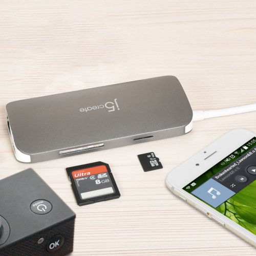 USB-хаб J5create JCD383 USB Type-C 9 in 1 (JCD383-N) Silver купити в Україні | Telemart фото