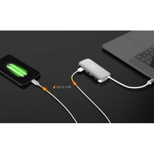 USB-хаб J5create JCD383 USB Type-C 9 in 1 (JCD383-N) Silver купити в Україні | Telemart фото