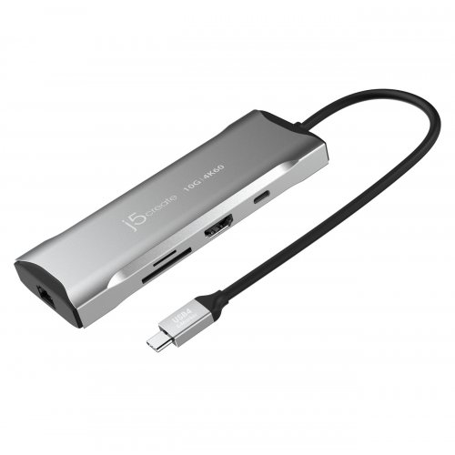 USB-хаб J5create JCD393 USB Type-C 7 in 1 (JCD393-N) Space Gray купити в Україні | Telemart фото