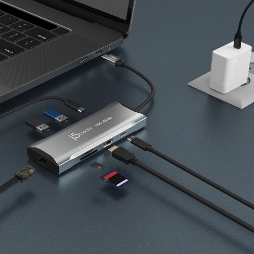 USB-хаб J5create JCD393 USB Type-C 7 in 1 (JCD393-N) Space Gray купити в Україні | Telemart фото