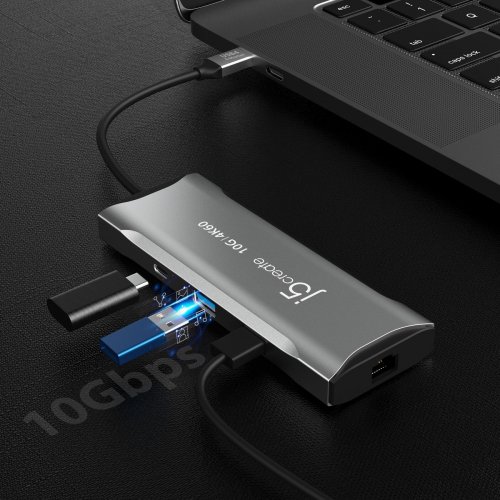 USB-хаб J5create JCD393 USB Type-C 7 in 1 (JCD393-N) Space Gray купити в Україні | Telemart фото