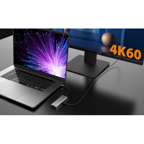 USB-хаб J5create JCD393 USB Type-C 7 in 1 (JCD393-N) Space Gray купити в Україні | Telemart фото