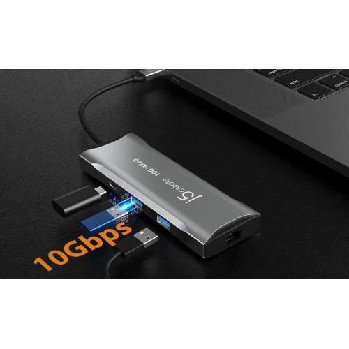 USB-хаб J5create JCD393 USB Type-C 7 in 1 (JCD393-N) Space Gray купити в Україні | Telemart фото