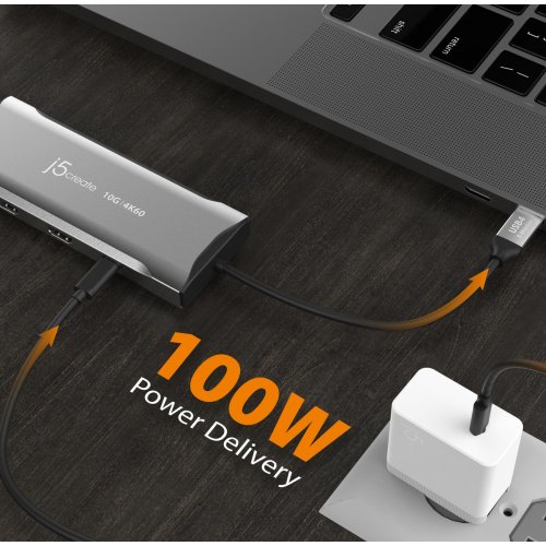 USB-хаб J5create JCD397 USB Type-C 9 in 1 (JCD397-N) Space Gray купити в Україні | Telemart фото