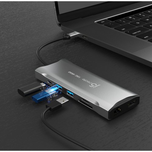 USB-хаб J5create JCD397 USB Type-C 9 in 1 (JCD397-N) Space Gray купити в Україні | Telemart фото