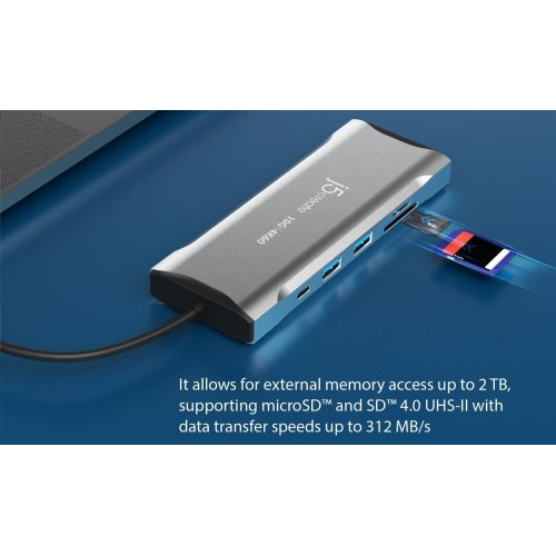 USB-хаб J5create JCD397 USB Type-C 9 in 1 (JCD397-N) Space Gray купити в Україні | Telemart фото