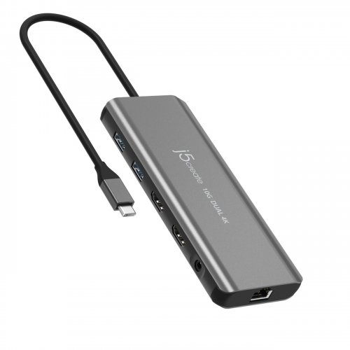 USB-хаб J5create JCD398 USB Type-C 5 in 1 (JCD398-N) Grey купити в Україні | Telemart фото