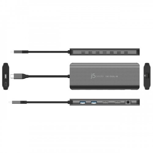 USB-хаб J5create JCD398 USB Type-C 5 in 1 (JCD398-N) Grey купити в Україні | Telemart фото