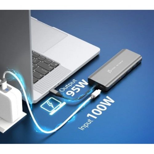 USB-хаб J5create JCD398 USB Type-C 5 in 1 (JCD398-N) Grey купити в Україні | Telemart фото