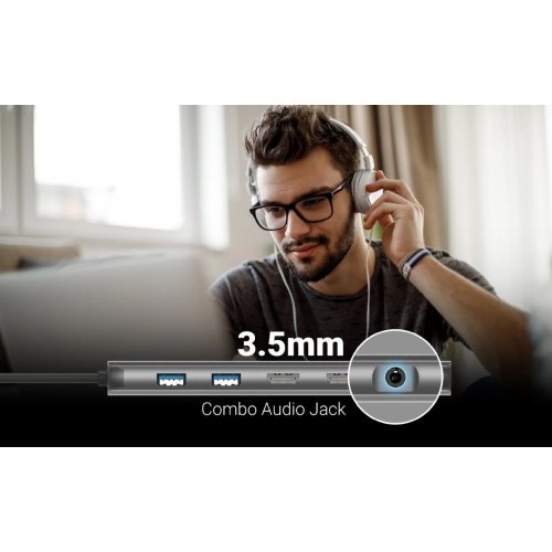 USB-хаб J5create JCD398 USB Type-C 5 in 1 (JCD398-N) Grey купити в Україні | Telemart фото