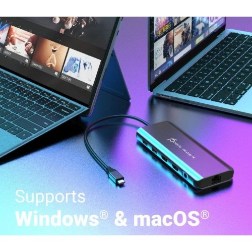 USB-хаб J5create JCD398 USB Type-C 5 in 1 (JCD398-N) Grey купити в Україні | Telemart фото