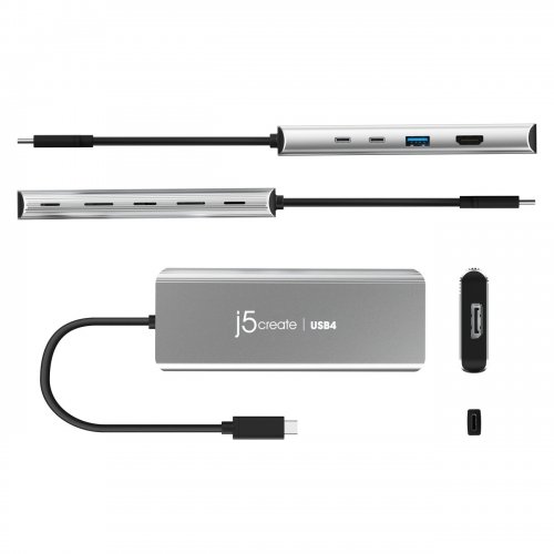 USB-хаб J5create JCD401 USB Type-C 7 in 1 (JCD401-N) Space Gray купити в Україні | Telemart фото