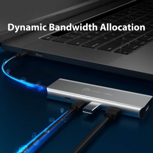 USB-хаб J5create JCD401 USB Type-C 7 in 1 (JCD401-N) Space Gray купити в Україні | Telemart фото