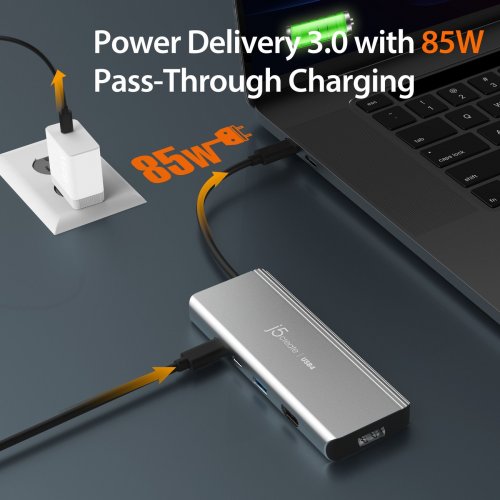 USB-хаб J5create JCD401 USB Type-C 7 in 1 (JCD401-N) Space Gray купити в Україні | Telemart фото