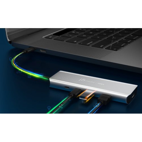 USB-хаб J5create JCD401 USB Type-C 7 in 1 (JCD401-N) Space Gray купити в Україні | Telemart фото