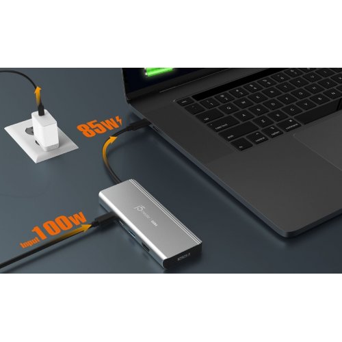USB-хаб J5create JCD401 USB Type-C 7 in 1 (JCD401-N) Space Gray купити в Україні | Telemart фото