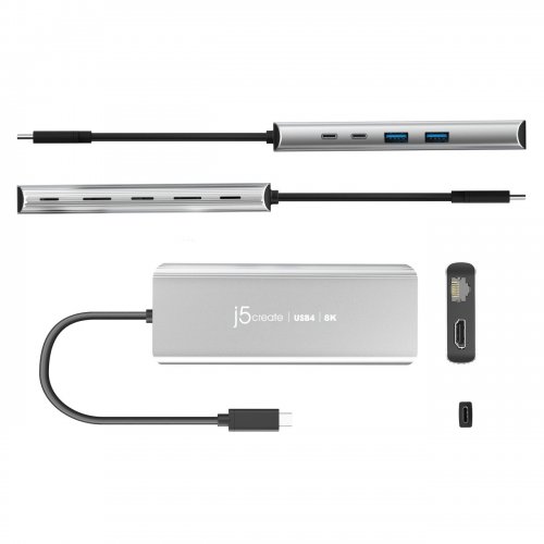 USB-хаб J5create JCD403 USB Type-C 6 in 1 (JCD403-N) Grey купити в Україні | Telemart фото