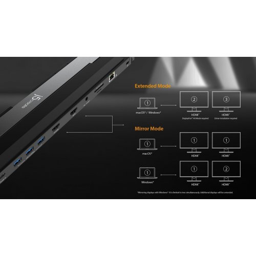 Док-станція J5create JCD542 Docking Station USB Type-C 10 in 1 (JCD542-N) Grey купити в Україні | Telemart фото