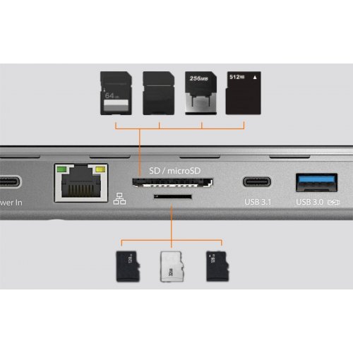 Док-станція J5create JCD543 Docking Station USB Type-C 10 in 1 (JCD543-N) Space Gray купити в Україні | Telemart фото
