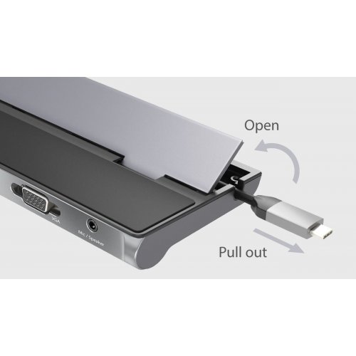 Док-станція J5create JCD543 Docking Station USB Type-C 10 in 1 (JCD543-N) Space Gray купити в Україні | Telemart фото