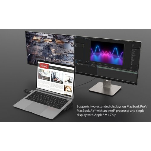 Док-станція J5create JCD552 Docking Station USB Type-C 12 in 1 (JCD552-N) Space Gray купити в Україні | Telemart фото