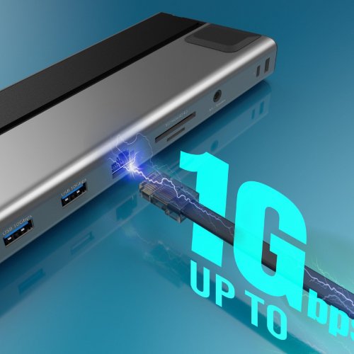 Док-станція J5create JCD554 Docking Station USB Type-C 12 in 1 (JCD554-N) Space Gray купити в Україні | Telemart фото