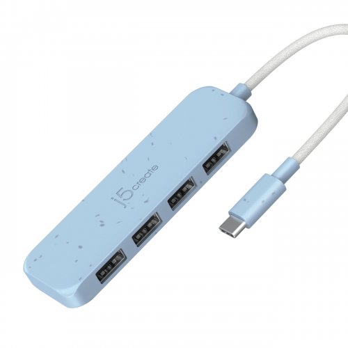 USB-хаб J5create JCH341E USB Type-C 4 in 1 (JCH341EC-N) Cyan купити в Україні | Telemart фото