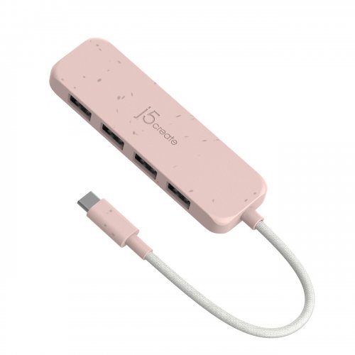 USB-хаб J5create JCH341E USB Type-C 4 in 1 (JCH341ER-N) Misty Rose купити в Україні | Telemart фото