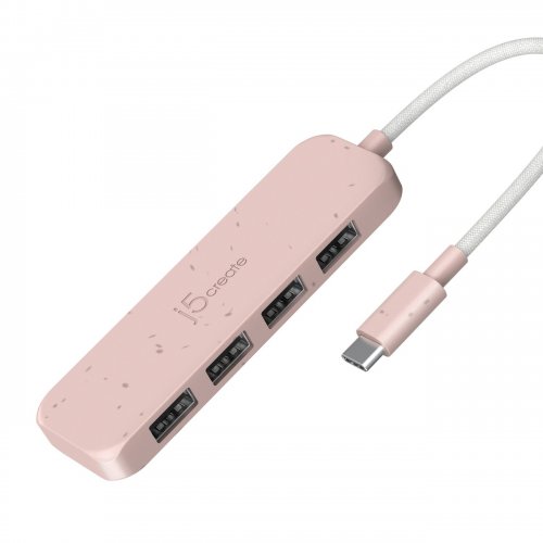 USB-хаб J5create JCH341E USB Type-C 4 in 1 (JCH341ER-N) Misty Rose купити в Україні | Telemart фото