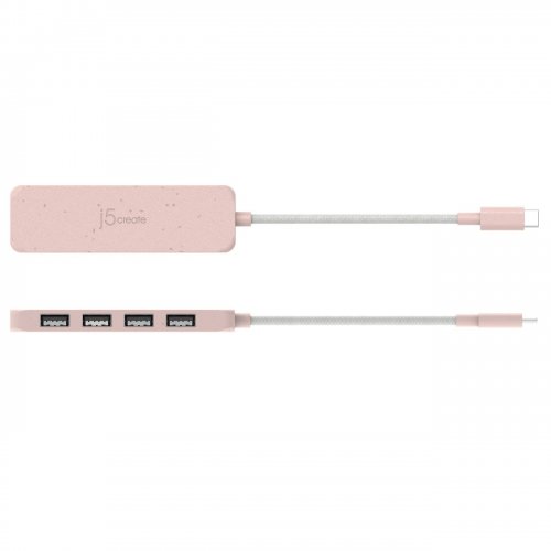 USB-хаб J5create JCH341E USB Type-C 4 in 1 (JCH341ER-N) Misty Rose купити в Україні | Telemart фото